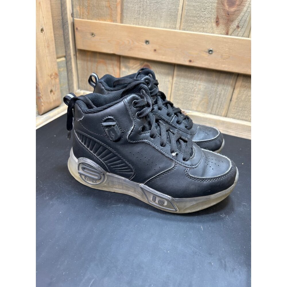 Skechers Boys Light-Up Black High-Top Sneakers With Charging Cable Size 2